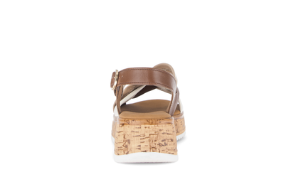 Gabor Comfort 82.743.54 Cognac Tan & Cream Combi G Fit Slingback Sandals