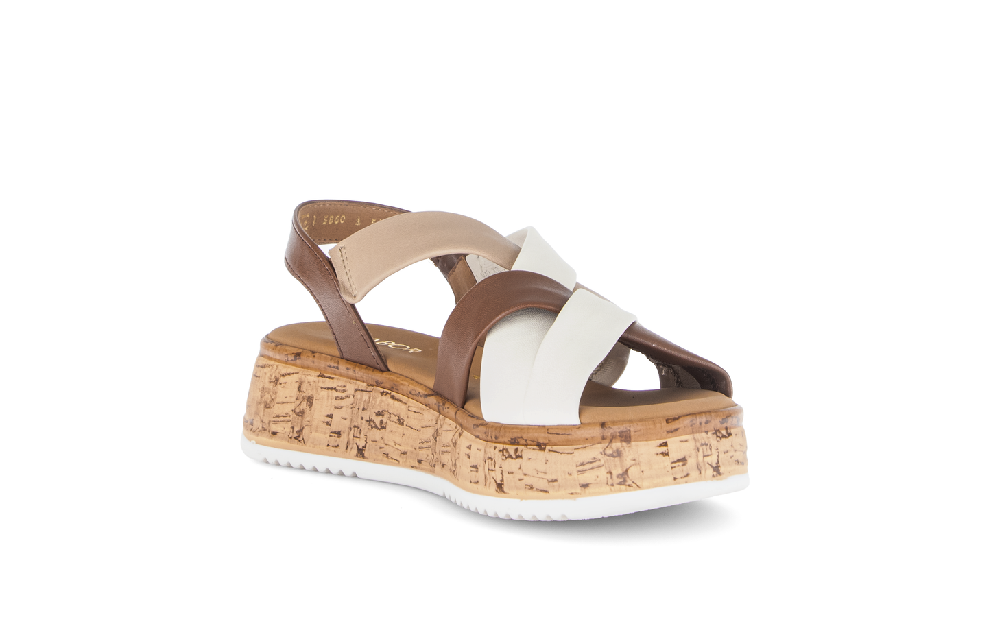 Gabor Comfort 82.743.54 Cognac Tan & Cream Combi G Fit Slingback Sandals