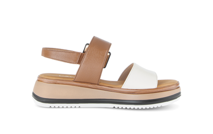 Gabor Comfort 82.744.52 Camel Tan & Cream Combi G Fit Slingback Sandals