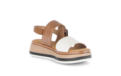 Gabor Comfort 82.744.52 Camel Tan & Cream Combi G Fit Slingback Sandals