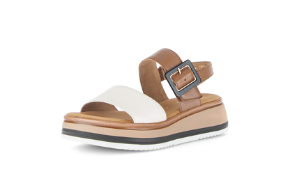 Gabor Comfort 82.744.52 Camel Tan & Cream Combi G Fit Slingback Sandals