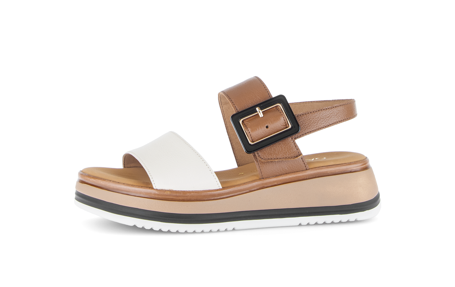 Gabor Comfort 82.744.52 Camel Tan & Cream Combi G Fit Slingback Sandals