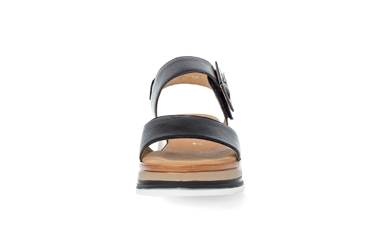 Gabor Comfort 82.744.57 Black Strap Sandals with Pin and Buckle