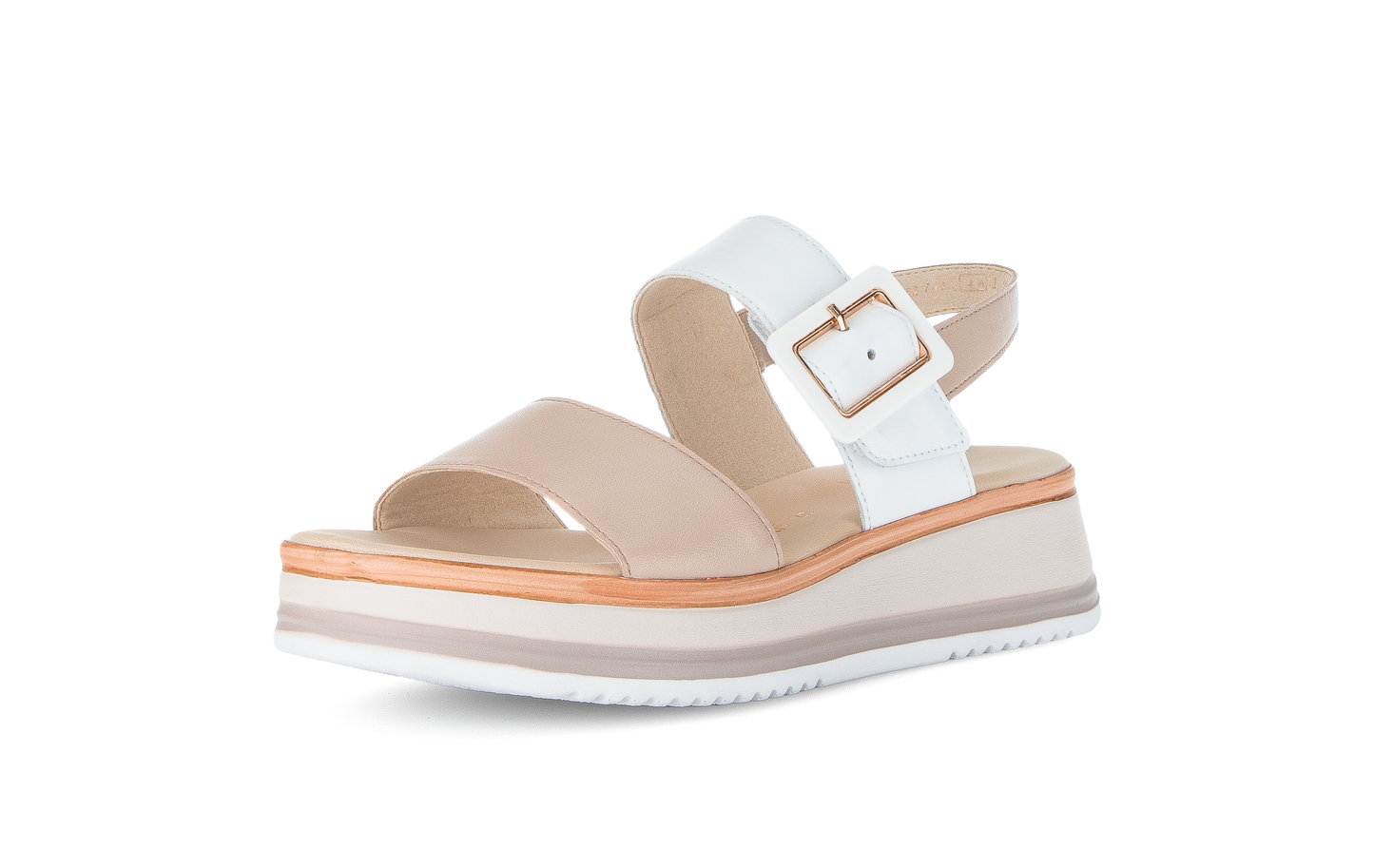 Gabor Comfort 82.744.58 White & Rose Combi G Fit Slingback Sandals