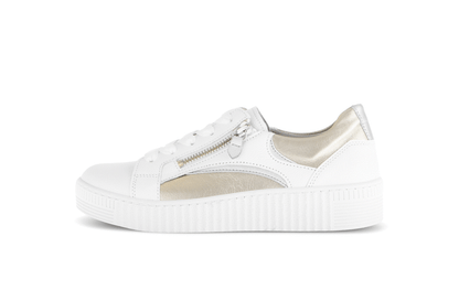 Gabor 83.330.21 White, Silver & Gold F Fit Trainers