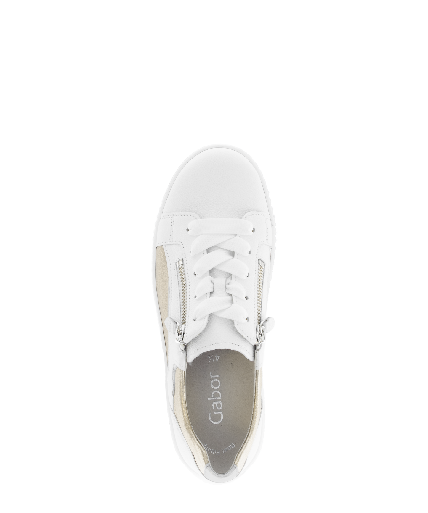 Gabor 83.330.21 White, Silver & Gold F Fit Trainers