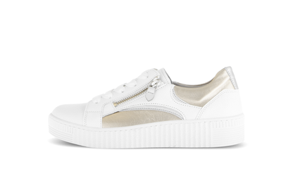 Gabor 83.330.21 White, Silver & Gold F Fit Trainers