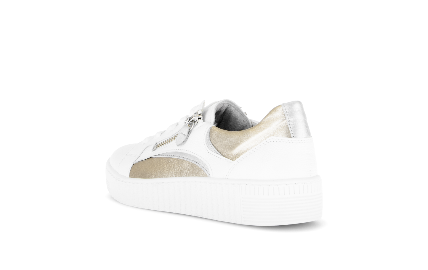 Gabor 83.330.21 White, Silver & Gold F Fit Trainers