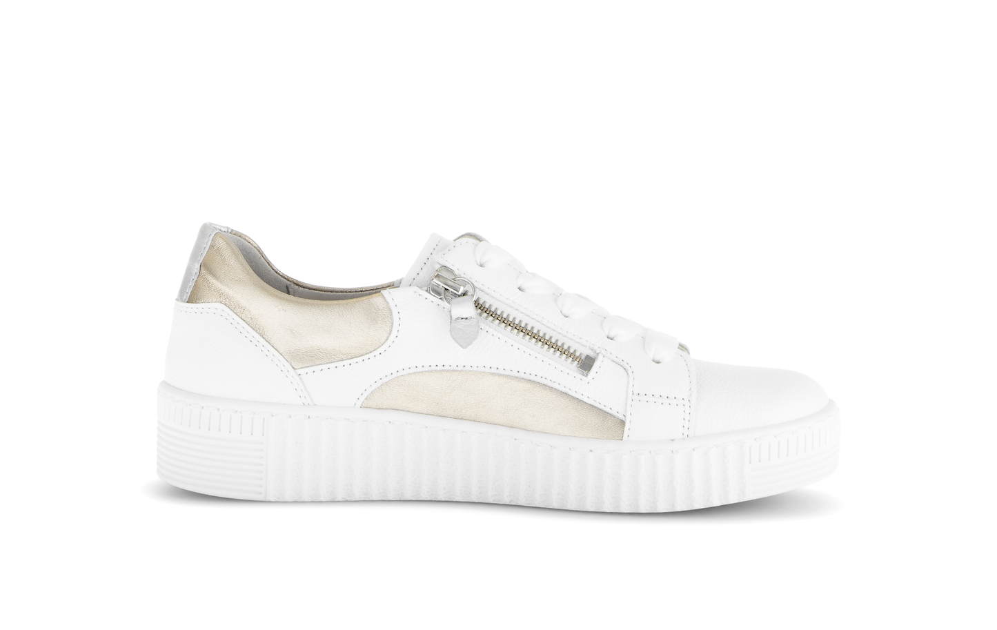 Gabor 83.330.21 White, Silver & Gold F Fit Trainers