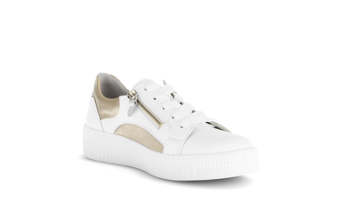 Gabor 83.330.21 White, Silver & Gold F Fit Trainers