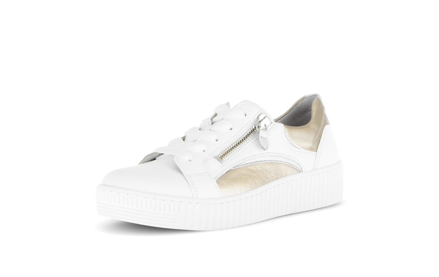 Gabor 83.330.21 White, Silver & Gold F Fit Trainers