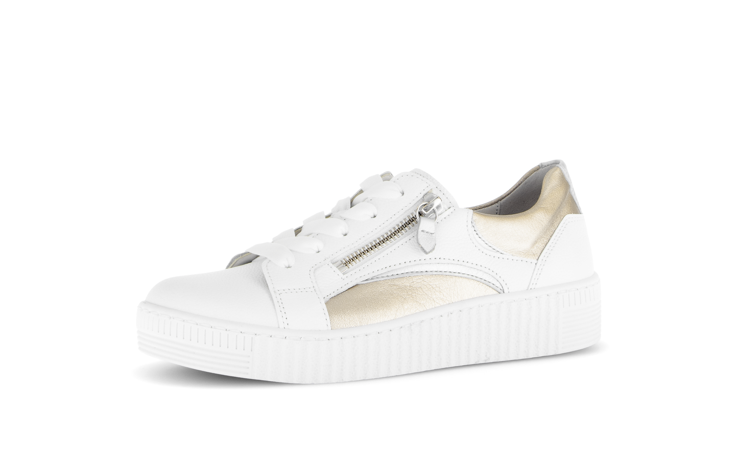 Gabor 83.330.21 White, Silver & Gold F Fit Trainers