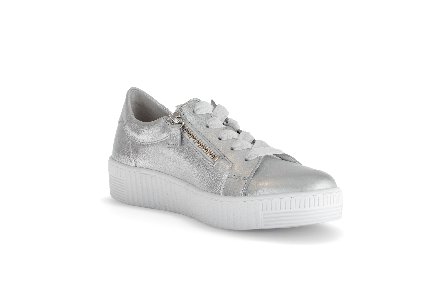 Gabor 83.334.61 Silver F Fit Trainers with Twin Zip