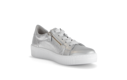 Gabor 83.334.61 Silver F Fit Trainers with Twin Zip