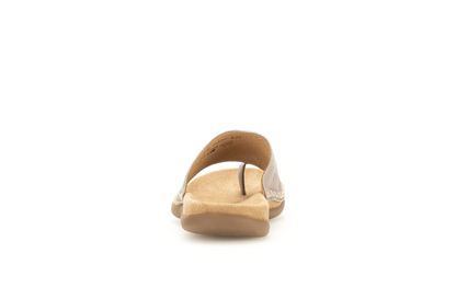 Gabor 83.700.62 Beige Metallic F Fit Sandals with Toe Post