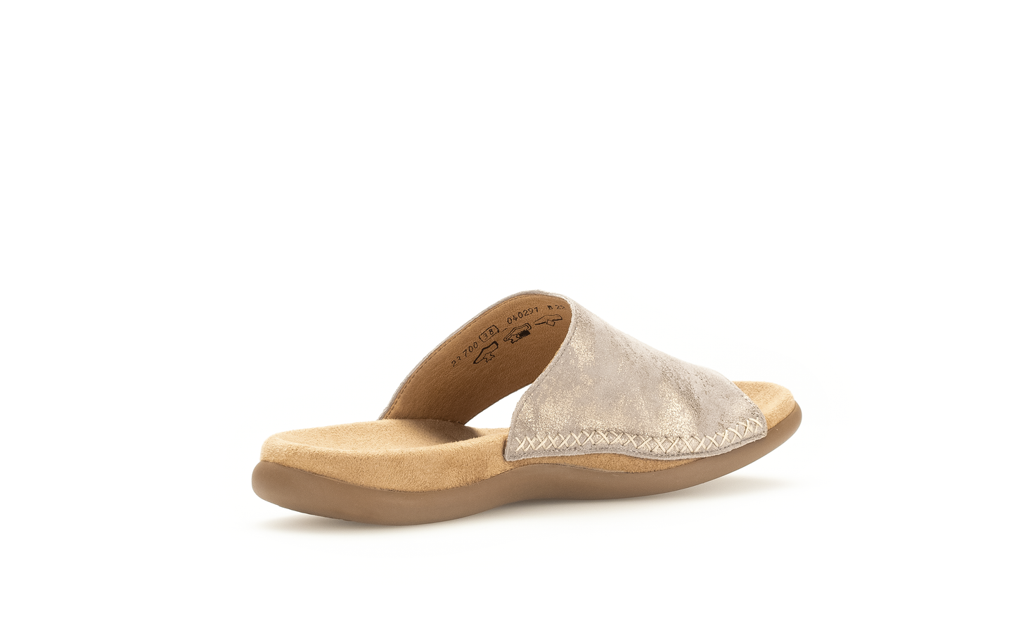 Gabor 83.700.62 Beige Metallic F Fit Sandals with Toe Post