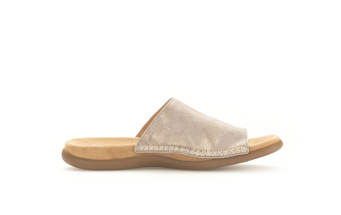 Gabor 83.700.62 Beige Metallic F Fit Sandals with Toe Post