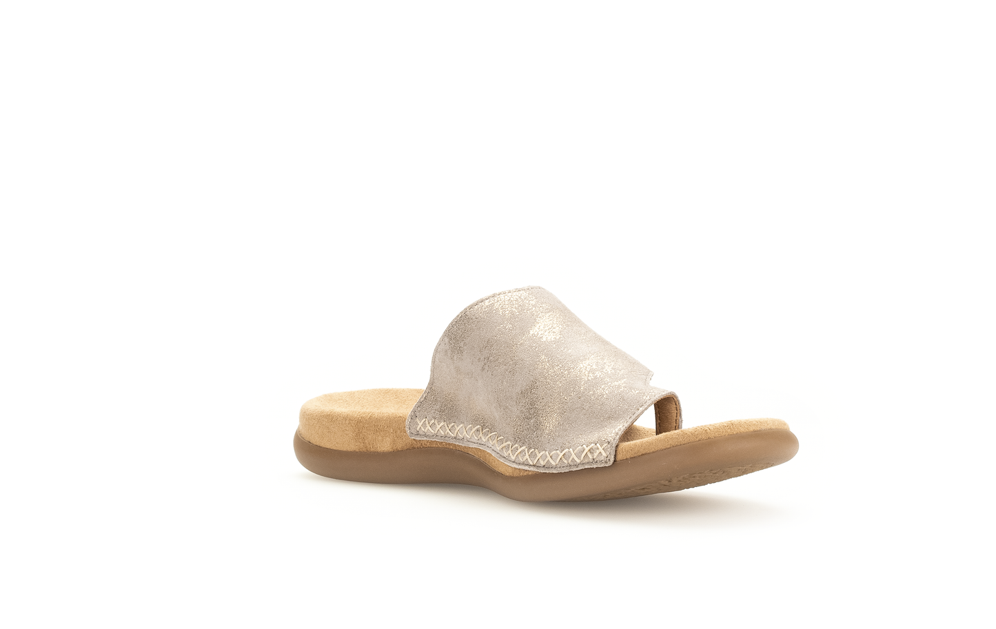 Gabor 83.700.62 Beige Metallic F Fit Sandals with Toe Post