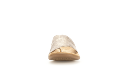 Gabor 83.700.62 Beige Metallic F Fit Sandals with Toe Post