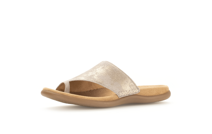 Gabor 83.700.62 Beige Metallic F Fit Sandals with Toe Post