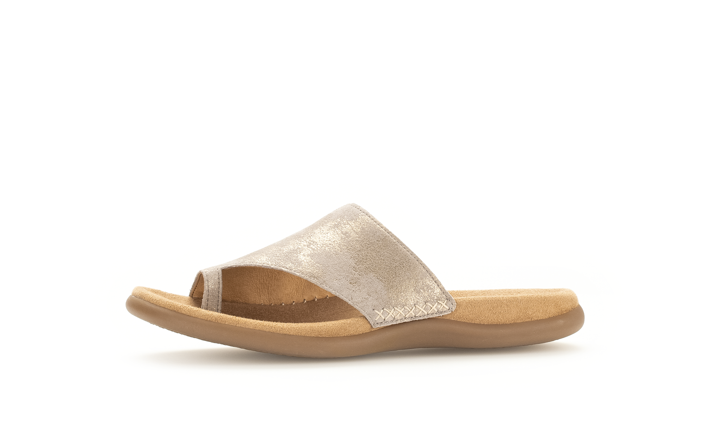 Gabor 83.700.62 Beige Metallic F Fit Sandals with Toe Post