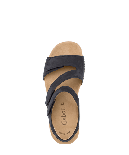 Gabor 83.734.16 Dark Blue Soft Nubuck Velcro Sandals