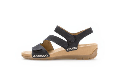Gabor 83.734.16 Dark Blue Soft Nubuck Velcro Sandals