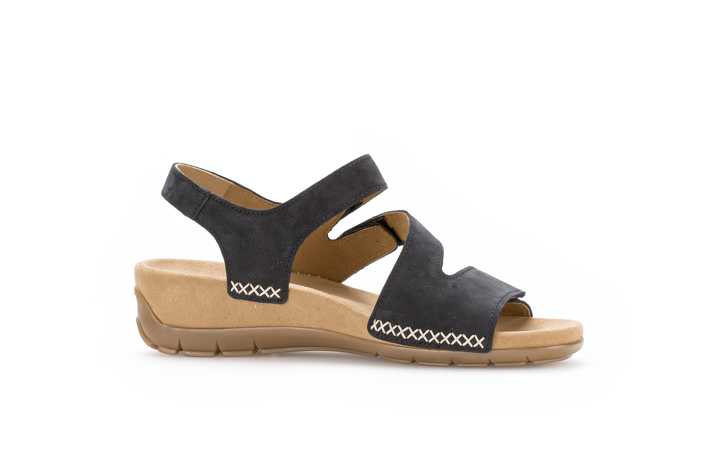 Gabor 83.734.16 Dark Blue Soft Nubuck Velcro Sandals