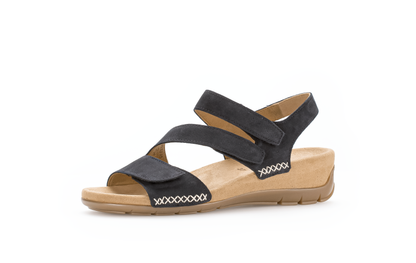 Gabor 83.734.16 Dark Blue Soft Nubuck Velcro Sandals