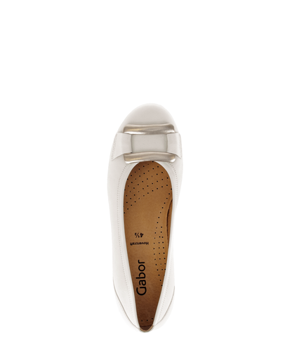 Gabor 84.166.20 Latte Cream & Puder Gold F Fit Slip On Pumps