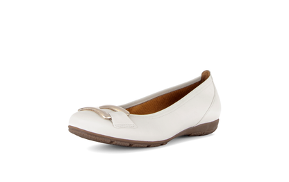 Gabor 84.166.20 Latte Cream & Puder Gold F Fit Slip On Pumps