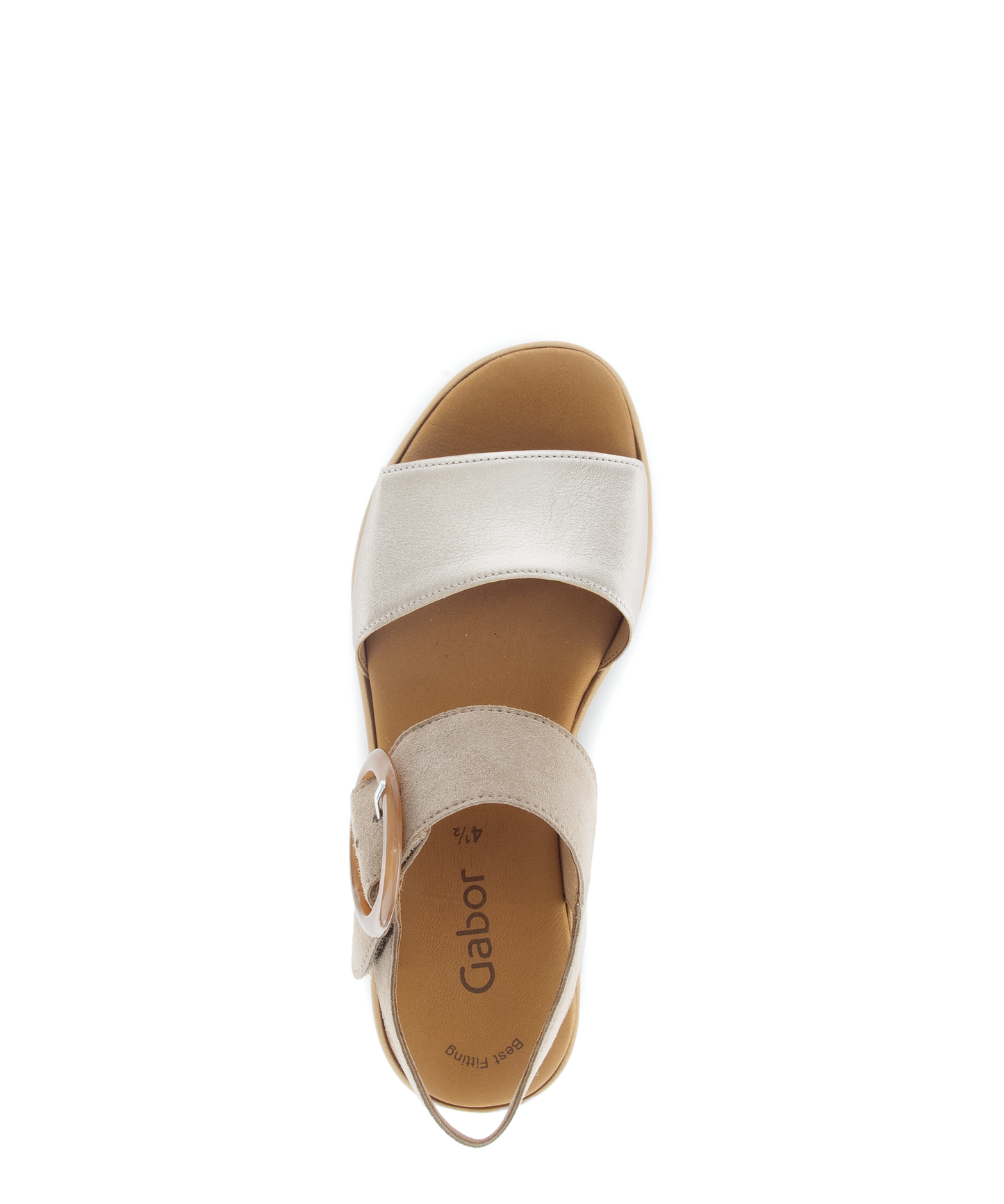 Gabor 84.550.62 Puder Taupe & Pewter F Fit Slingback Platform Sandals