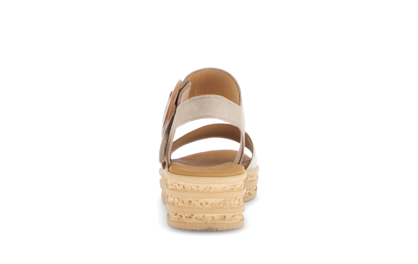 Gabor 84.550.62 Puder Taupe & Pewter F Fit Slingback Platform Sandals