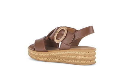 Gabor 84.556.24 Cognac Tan F Fit Slingback Sandals