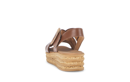 Gabor 84.556.24 Cognac Tan F Fit Slingback Sandals