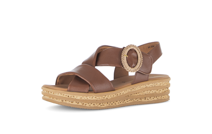 Gabor 84.556.24 Cognac Tan F Fit Slingback Sandals