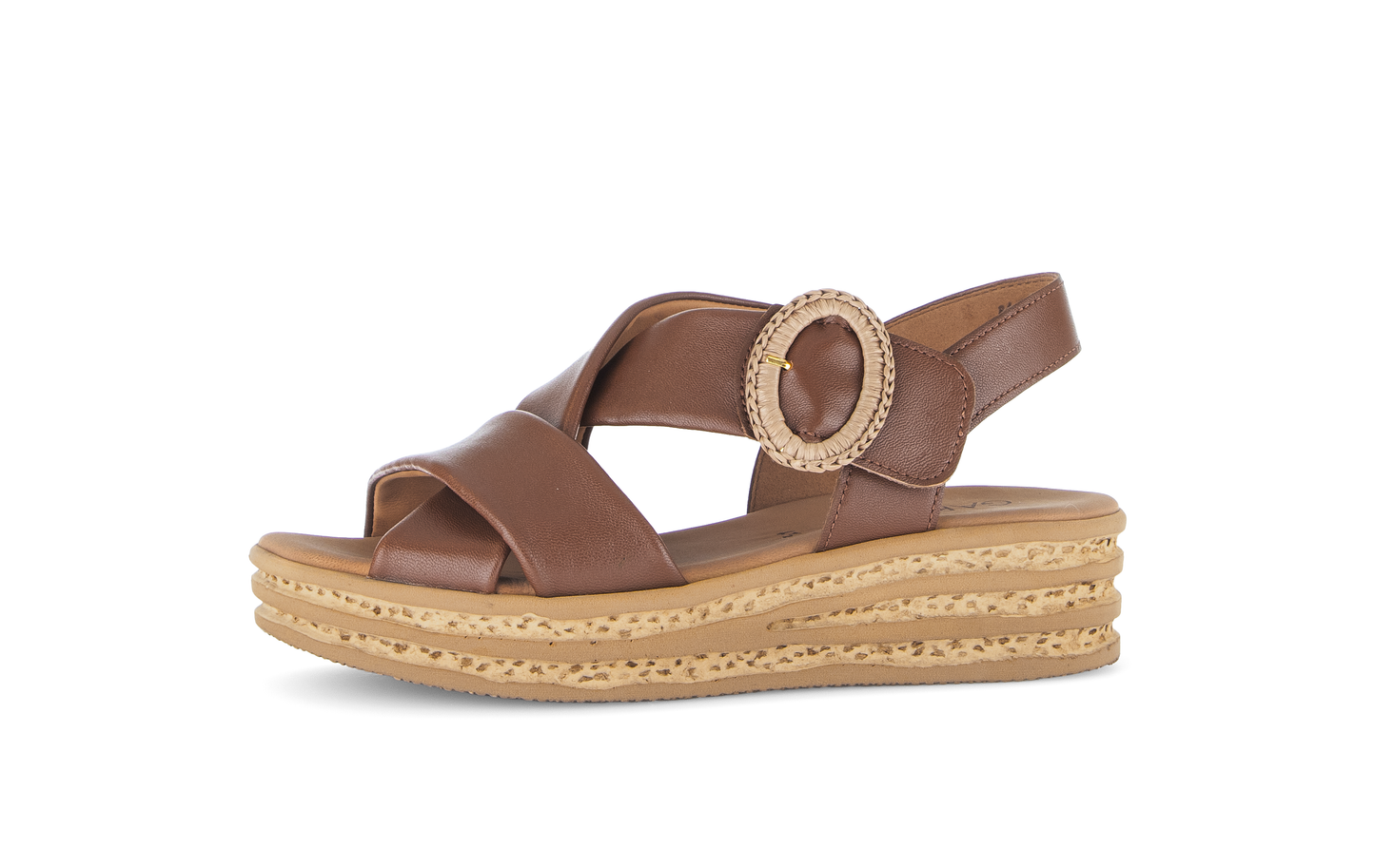 Gabor 84.556.24 Cognac Tan F Fit Slingback Sandals