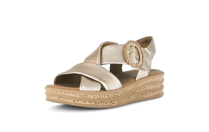 Gabor 84.556.62 Champagne Gold F Fit Slingback Sandals