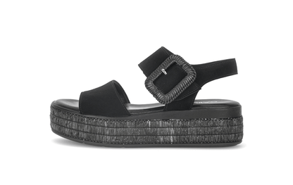 Gabor 84.562.17 Black F Fit Slingback Platform Sandals