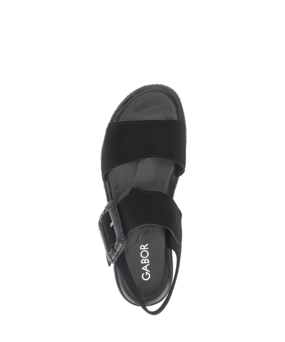 Gabor 84.562.17 Black F Fit Slingback Platform Sandals