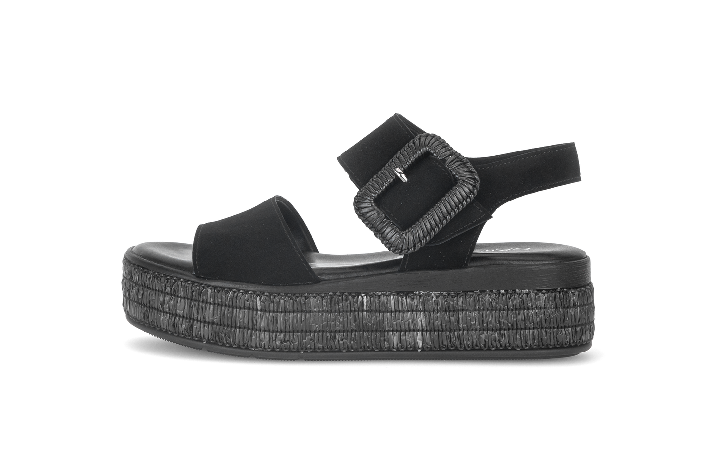 Gabor 84.562.17 Black F Fit Slingback Platform Sandals