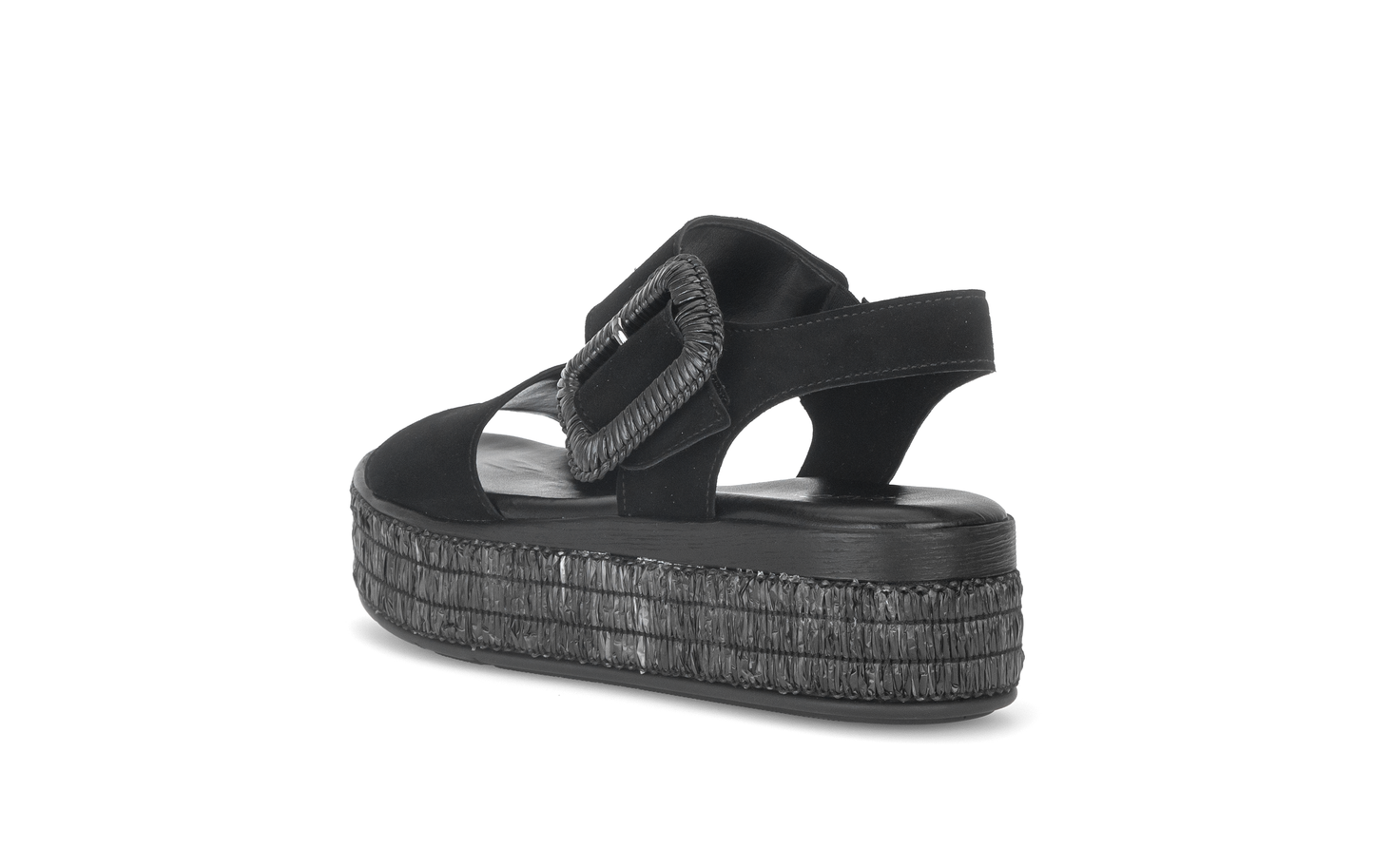 Gabor 84.562.17 Black F Fit Slingback Platform Sandals