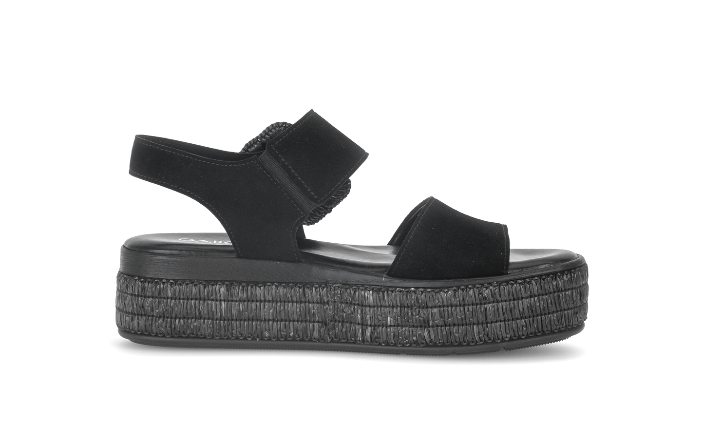 Gabor 84.562.17 Black F Fit Slingback Platform Sandals