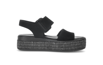Gabor 84.562.17 Black F Fit Slingback Platform Sandals
