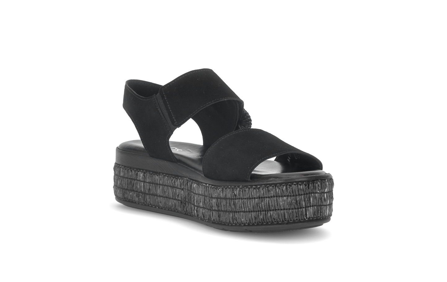 Gabor 84.562.17 Black F Fit Slingback Platform Sandals