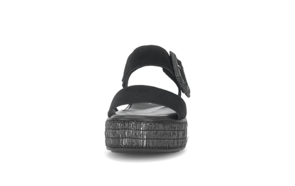 Gabor 84.562.17 Black F Fit Slingback Platform Sandals