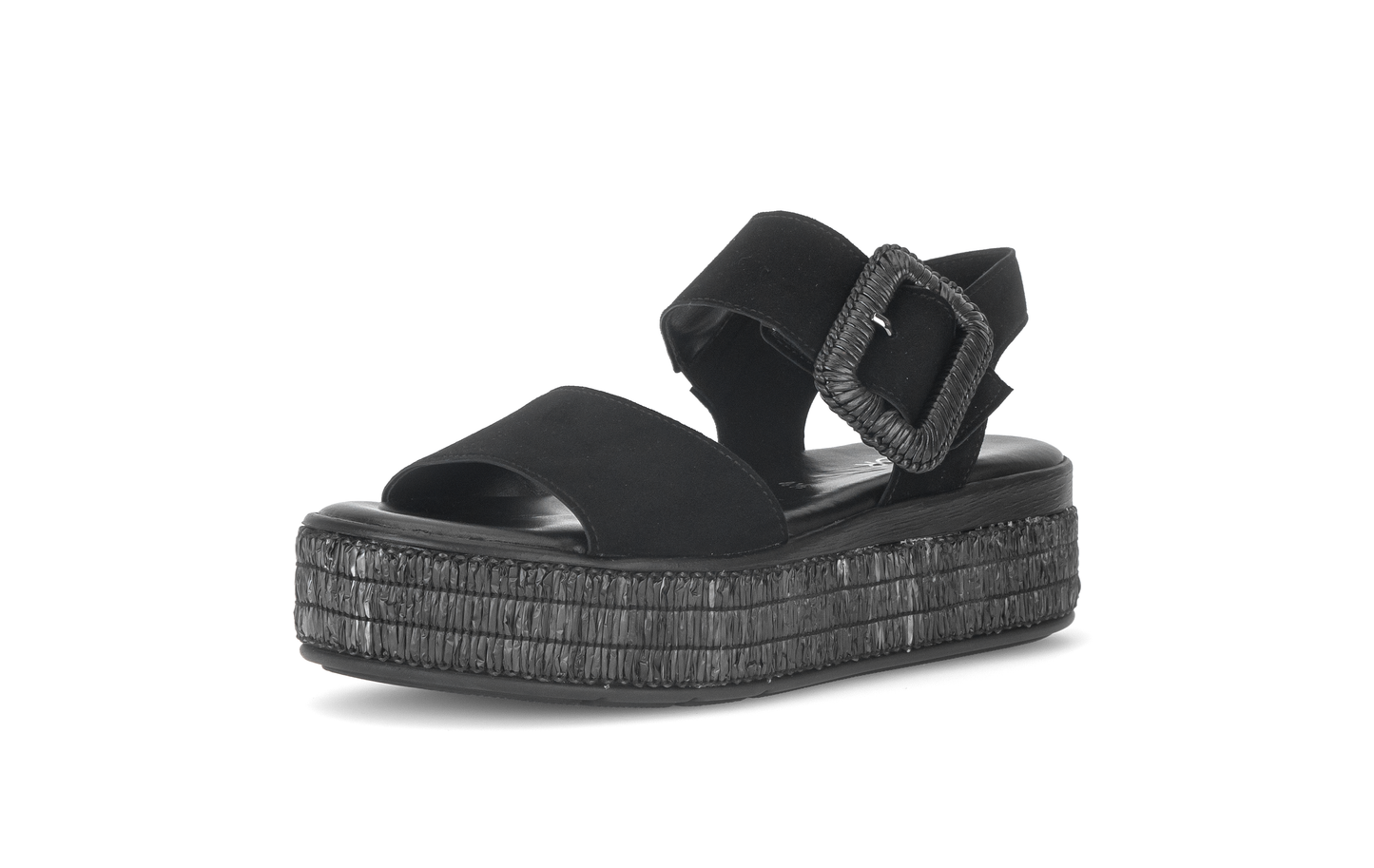 Gabor 84.562.17 Black F Fit Slingback Platform Sandals