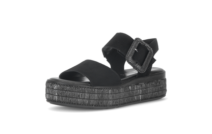 Gabor 84.562.17 Black F Fit Slingback Platform Sandals