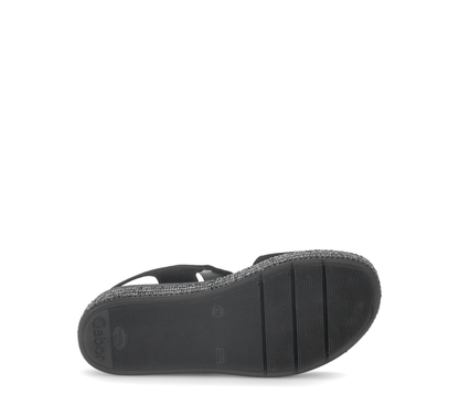 Gabor 84.562.17 Black F Fit Slingback Platform Sandals