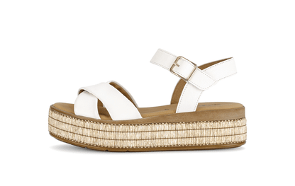 Gabor 84.563.20 Latte Cream F Fit Slingback Platform Sandals